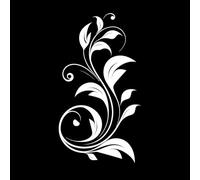 sérénade florale astucieuse botanique de minuit intemporelle Stickers lettrage 54.4x99cm Fourni avec un kit de film de transfert Blanc