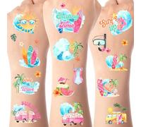 Serencatcher Beach Surf tatouages temporaires, 12 Summer Surf Party favoris Surf tatouages temporaires autocollants 1er anniversaire The Big One baby shower Party Summer Beach Theme Party favoris