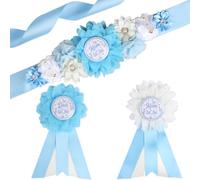 Serencatcher Décorations de fête prénatale pour garçon et fille, écharpe de maternité pour future maman, papa, épingles de corsage pour animaux de la ferme, fête prénatale, accessoires photo de