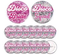 Serencatcher Lot de 16 épingles à boutons pour enterrement de vie de jeune fille et jeune fille disco pour dernier rodéo cowgirl Nashville Last Hoe Down Bachelorette, enterrement de vie de jeune fille