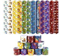 Serencatcher Lot de 48 bracelets de crèche de Noël, bracelets chrétiens pour fête chrétienne, paix, amour, joie, joie, joie, joie, joie, Noël, vacances, fête, fournitures éducatives religieuses