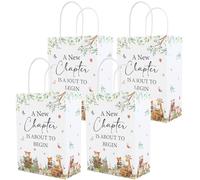 Serencatcher Storybook Lot de 16 sacs cadeaux en papier avec poignées pour fête prénatale Motif A New Chapter is About to Begin 15 x 21 x 8,9 cm