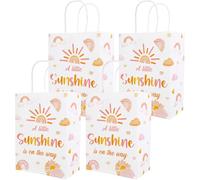 Serencatcher Sunshine Lot de 16 sacs cadeaux en papier avec poignées pour fête prénatale Motif A Little Sunshine is on the Way Rose 15 x 21 x 8 cm