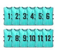 SerendipitousWhisper 12 pièces Chasuble de Entraînement Sport pour Adultes et Jeunes,4 Couleurs Disponibles Respirant Double Face d'entraînement numéroté Gilet pour Football,Basket-Ball,Volley-Ball