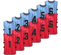 SerendipitousWhisper 12 Pièces Gilets d’entraînement Sport,Chasubles pour Enfants,Juniors et Adultes,Maillots de Football,Chemises de Foot,Dossard Hommes et Femmes,Variété de Tailles et Couleurs