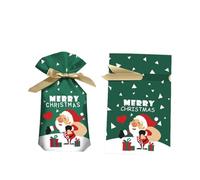 SerendipitousWhisper 50pcsPetit Sac Cadeau Noel,Sacs Cadeaux de Noël à Cordon Coulissant,Sachet Bonbon Noël,Père Noël,Réutilisable,Sacs à Bonbons et d'emballage pour Fournitures de Fête