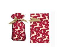 SerendipitousWhisper 50pcsPetit Sac Cadeau Noel,Sacs Cadeaux de Noël à Cordon Coulissant,Sachet Bonbon Noël,Père Noël,Réutilisable,Sacs à Bonbons et d'emballage pour Fournitures de Fête