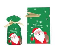 SerendipitousWhisper 50pcsPetit Sac Cadeau Noel,Sacs Cadeaux de Noël à Cordon Coulissant,Sachet Bonbon Noël,Père Noël,Réutilisable,Sacs à Bonbons et d'emballage pour Fournitures de Fête