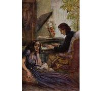 SERENDIPITP Affiche Décorative Graffiti Art Mural Carte postale représentant George Sand écoutant Frédéric Chopin jouer du piano par Adolf Karpellus Pour les Décorations pour la Maison 60x90cm