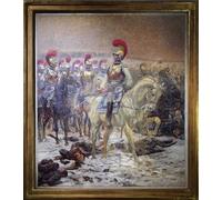 SERENDIPITP Art Imprimé Image Art Mural en Toile Avant la charge, les carabiniers ont pris la bataille de Winkowo par Jean Baptiste Edouard Detaille Pour les Décorations pour la Maison 60x90cm