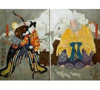 SERENDIPITP Image sur Toile Art Imprimé Image Art Mural en Toile Bando Hikosaburo IV en tant que fantôme du ministre de la gauche par Utagawa Kuniyoshi Pour les Décorations pour la Maison 60x90cm