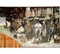 SERENDIPITP Image sur Toile Art Imprimé Image Art Mural en Toile Détail de Saint Georges délivrant la princesse de Trébizonde par Antonio Pisanello Pour les Décorations pour la Maison 60x90cm