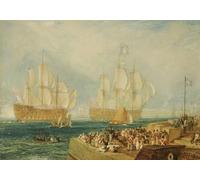 SERENDIPITP Image sur Toile Art Imprimé Image Art Mural en Toile Harbour: Towing in French Prizes par Mallord William Turner Impression Peinture Pour les Décorations pour la Maison 60x90cm