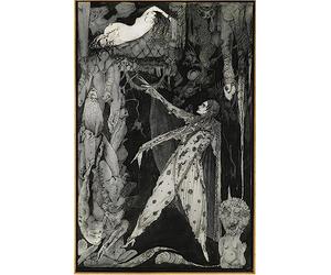 SERENDIPITP Image sur Toile Art Imprimé Image Art Mural en Toile Illustration de Goethes Faust par Harry Clarke Impression Peinture Pour les Décorations pour la Maison 60x90cm