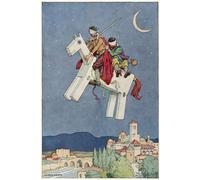 SERENDIPITP Image sur Toile Art Imprimé Image Art Mural en Toile Illustration pour les Aventures de Don Quichotte de William Heath Robinson Pour les Décorations pour la Maison 60x90cm