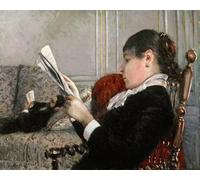 SERENDIPITP Image sur Toile Art Imprimé Image Art Mural en Toile Intérieur Femme lisant de Gustave Caillebotte Impression Peinture Pour les Décorations pour la Maison 60x90cm