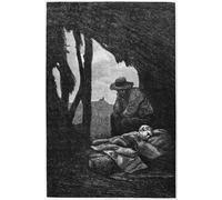 SERENDIPITP Image sur Toile Art Imprimé Image Art Mural en Toile Jean Valjean veillant sur Cosette endormie Illustration des Misérables de Gustave Brion Pour les Décorations pour la Maison 60x90cm