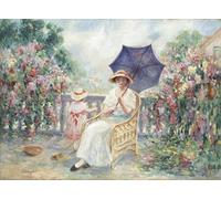 SERENDIPITP Image sur Toile Art Imprimé Image Art Mural en Toile Jeune fille et enfant sur une terrasse par Henri Lebasque Impression Peinture Pour les Décorations pour la Maison 60x90cm