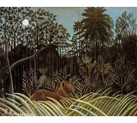 SERENDIPITP Image sur Toile Art Imprimé Image Art Mural en Toile Jungle au Lion d'Henri Rousseau Impression Peinture Pour les Décorations pour la Maison 60x90cm