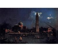 SERENDIPITP Image sur Toile Art Imprimé Image Art Mural en Toile la Vigilia di San Pietro d'Antonio Canal Impression Peinture Pour les Décorations pour la Maison 60x90cm