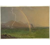 SERENDIPITP Image sur Toile Art Imprimé Image Art Mural en Toile Orage dans les Alpes par Frederic Edwin Church Impression Peinture Pour les Décorations pour la Maison 60x90cm