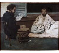 SERENDIPITP Image sur Toile Art Imprimé Image Art Mural en Toile Paul lisant un manuscrit à Emile Zola par Paul Cézanne Impression Peinture Pour les Décorations pour la Maison 60x90cm