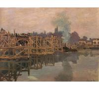 SERENDIPITP Image sur Toile Impression Tableaux Peinture sur Toile Argenteuil Le pont en réparation de Claude Monet Nordique Peinture Pour la Décoration de la Chambre à Coucher 60x90cm
