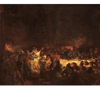 SERENDIPITP Image sur Toile Impression Tableaux Peinture sur Toile Assassinat de l'évêque de Liège par Ferdinandeugène Delacroix Nordique Peinture Pour la Décoration de la Chambre à Coucher 60x90cm