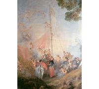 SERENDIPITP Image sur Toile Impression Tableaux Peinture sur Toile Embarquement pour Cythère de Jean Antoine Watteau Nordique Peinture Pour la Décoration de la Chambre à Coucher 60x90cm