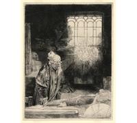SERENDIPITP Image sur Toile Impression Tableaux Peinture sur Toile Faust dans son étude, regardant un disque de Rembrandt Van Rijn Nordique Peinture Pour la Décoration de la Chambre à Coucher 60x90cm