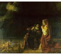 SERENDIPITP Image sur Toile Impression Tableaux Peinture sur Toile la Victime de Manoah de Rembrandt Van Rijn Nordique Peinture Pour la Décoration de la Chambre à Coucher 60x90cm