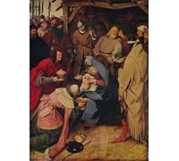 SERENDIPITP Image sur Toile Impression Tableaux Peinture sur Toile l'Adoration de Pieter Bruegel l'Ancien Nordique Peinture Pour la Décoration de la Chambre à Coucher 60x90cm