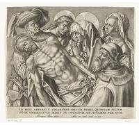 SERENDIPITP Image sur Toile Impression Tableaux Peinture sur Toile le corps du Christ mort est porté par Hieronymus Wierix Nordique Peinture Pour la Décoration de la Chambre à Coucher 60x90cm