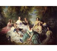 SERENDIPITP Image sur Toile Impression Tableaux Peinture sur Toile l'impératrice Eugénie entourée de ses dames d'honneur Winterhalter Pour la Décoration de la Chambre à Coucher 60x90cm