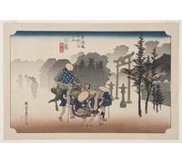SERENDIPITP Image sur Toile Impression Tableaux Peinture sur Toile Mishima Morning Mist par Utagawa Hiroshige Nordique Peinture Pour la Décoration de la Chambre à Coucher 60x90cm