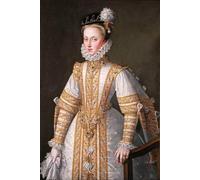 SERENDIPITP Image sur Toile Impression Tableaux Peinture sur Toile Portrait d'Anne d'Autriche Reine Consort d'Espagne par Sánchez Coello Pour la Décoration de la Chambre à Coucher 60x90cm