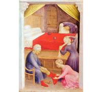 SERENDIPITP Image sur Toile Impression Tableaux Peinture sur Toile Saint Nicolas et les trois pauvres filles de Gentile Da Fabriano Nordique Peinture Pour la Décoration de la Chambre à Coucher 60x90cm