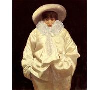 SERENDIPITP Image sur Toile Impression Tableaux Peinture sur Toile Sarah Bernhardt en Pierrot de Giuseppe De Nittis Nordique Peinture Pour la Décoration de la Chambre à Coucher 60x90cm