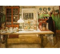 SERENDIPITP Image sur Toile Impression Tableaux Peinture sur Toile Se préparer pour un jeu par Carl Larsson Nordique Peinture Pour la Décoration de la Chambre à Coucher 60x90cm