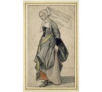 SERENDIPITP Image sur Toile Impression Tableaux Peinture sur Toile une jeune femme anglaise par Hans Holbein le jeune Nordique Peinture Pour la Décoration de la Chambre à Coucher 60x90cm