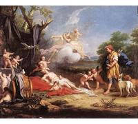 SERENDIPITP Image sur Toile Impression Tableaux Peinture sur Toile Vénus et Adonis de Jacopo Amigoni Nordique Peinture Pour la Décoration de la Chambre à Coucher 60x90cm