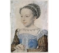 SERENDIPITP Image sur Toile Nordique Peinture Peinture sur Toile Portrait de Marguerite De Valois ou Reine Margot par François Clouet Pour la Décoration de la Chambre à Coucher 60x90cm