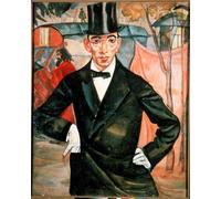 SERENDIPITP Impression Tableaux Peinture sur Toile Portrait de l'artiste et photographe Miron Sherling par Boris Dmitrievich Grigoriev Pour la Décoration de la Chambre à Coucher 60x90cm