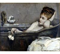 SERENDIPITP Peinture Poster Affiche décorative Art Mural Peinture Alfred Stevens le bain par Alfred Emile Stevens Peinture D'art D'affiche Pour les Décorations pour la Maison 60x90cm