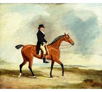 SERENDIPITP Peinture Poster Affiche Décorative Graffiti Art Mural Francis Const sur His Bay Hunter Riding Near the Sea par le célèbre peintre Pour les Décorations pour la Maison 60x90cm