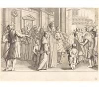 SERENDIPITP Peinture Poster Affiche Décorative Graffiti Art Mural Grande-Duchesse au cortège des jeunes filles de Jacques Callot Peinture D'Art D'Affiche Pour les Décorations pour la Maison 60x90cm