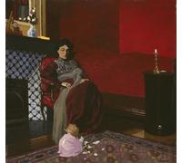 SERENDIPITP Peinture Poster Affiche Décorative Graffiti Art Mural Madame Vallotton et sa nièce Germaine Aghion par Felix Edouard Vallotton Pour les Décorations pour la Maison 60x90cm