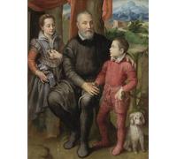 SERENDIPITP Peinture Poster Affiche Décorative Graffiti Art Mural Portrait de la famille de l'artiste Minerva Amilcare et Asdrubale par Sofonisba Anguissola Pour les Décorations pour la Maison 60x90cm