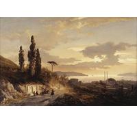 SERENDIPITP Peinture Poster Affiche Décorative Graffiti Art Mural une Vue de Constantinople et du Bosphore par Karl Paul Themistocles Von Eckenbrecher Pour les Décorations pour la Maison 60x90cm