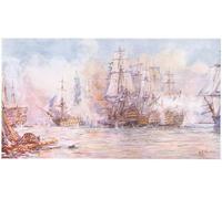 SERENDIPITP Peinture Poster Impression Tableaux Graffiti Art Mural Bataille de Trafalgar par William Lionel Wyllie Moderne Art Murale Impression Pour la Décoration Murale 60x90cm